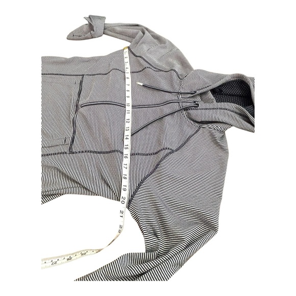 Athleta Hoodie Womens Large Navy White Stripe Half Zip Pullover Soft Pocket - Picture 13 of 14